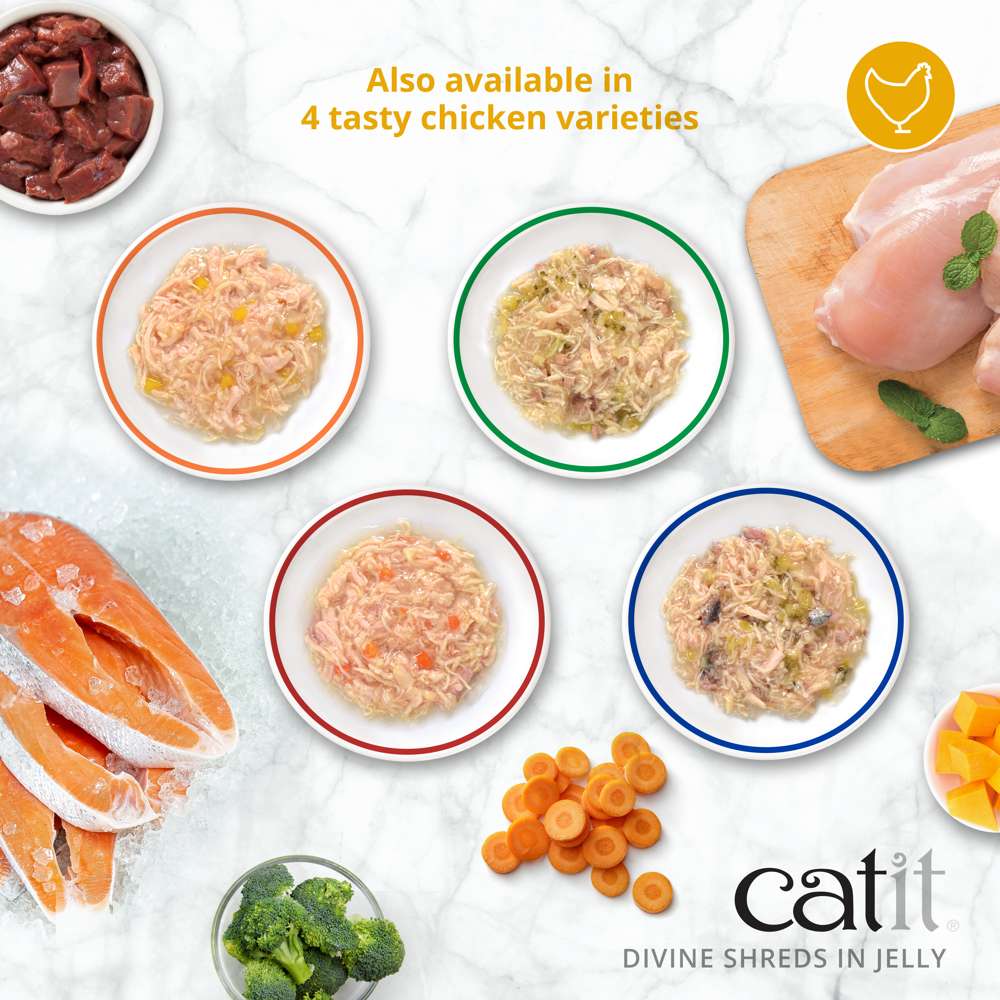 Catit Divine Shreds in Jelly Tuna 4 Pack