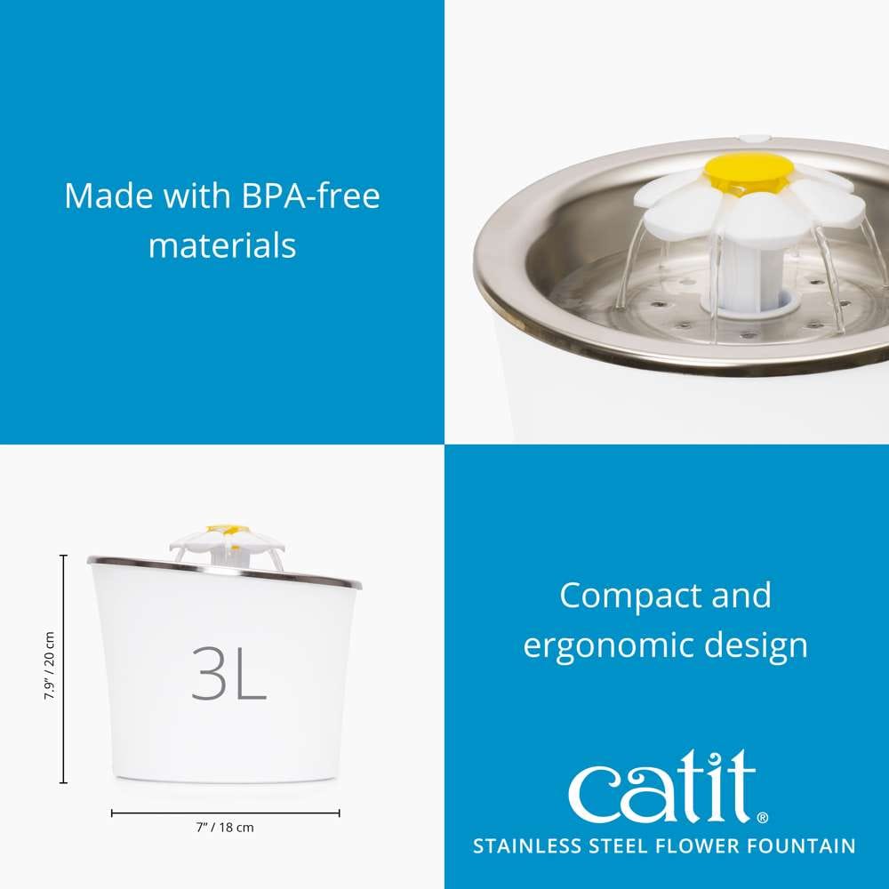 Catit Stainless Steel Flower Fountain