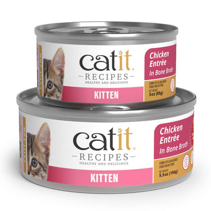 Case of Catit Recipes Chicken Entrée in Bone Broth for Kittens