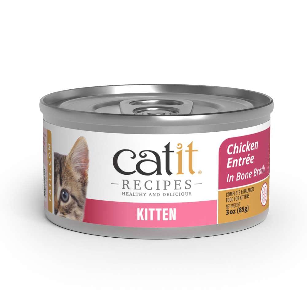 Case of Catit Recipes Chicken Entrée in Bone Broth for Kittens