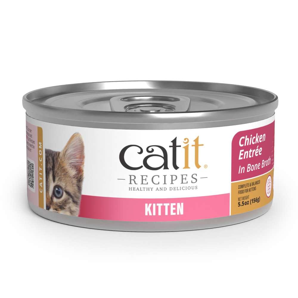 Case of Catit Recipes Chicken Entrée in Bone Broth for Kittens