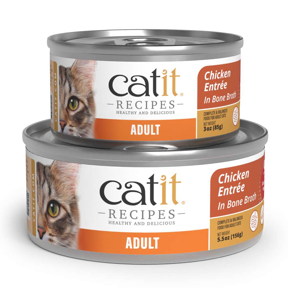 Case of Catit Recipes Chicken Entrée in Bone Broth for Adult Cats
