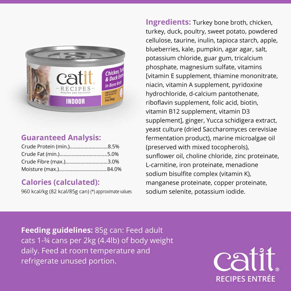 Case of Catit Recipes INDOOR Entrée in Bone Broth