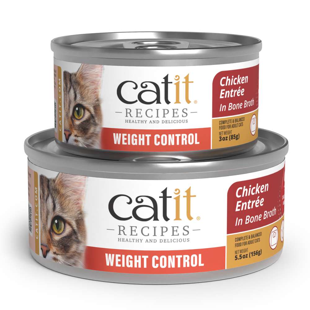 Case of Catit Recipes Weight Control Chicken Entrée in Bone Broth for Adult Cats