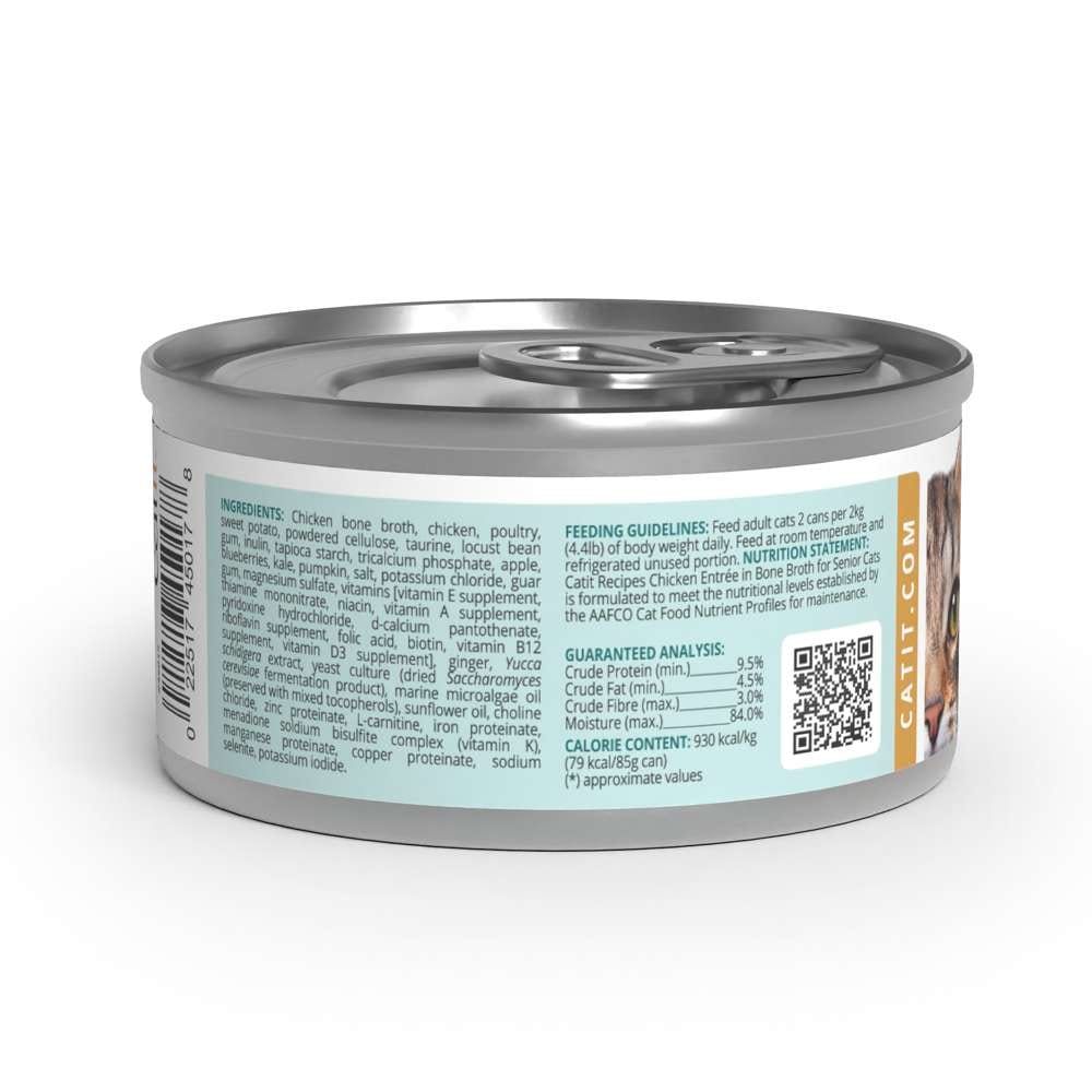 Case of Catit Recipes Chicken Entrée in Bone Broth for Senior Cats