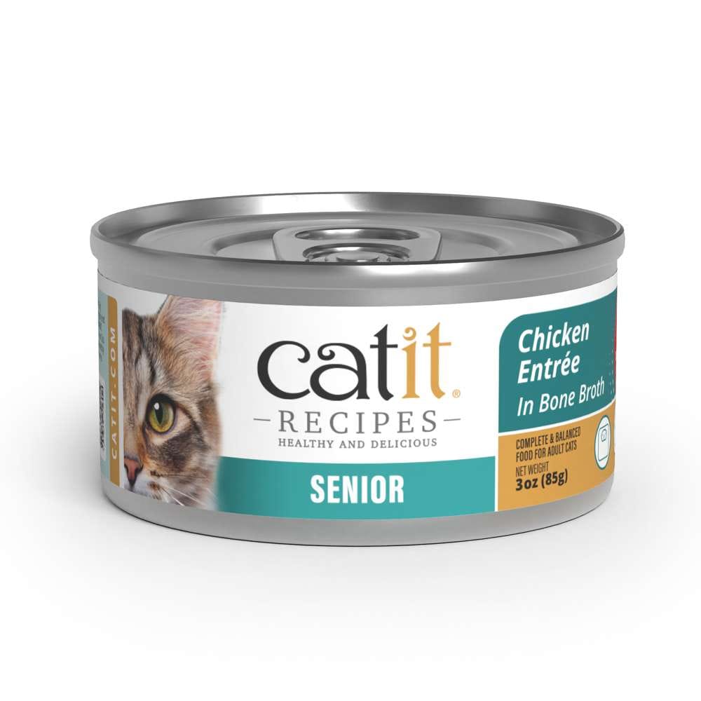 Case of Catit Recipes Chicken Entrée in Bone Broth for Senior Cats
