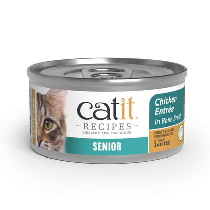 Case of Catit Recipes Chicken Entrée in Bone Broth for Senior Cats