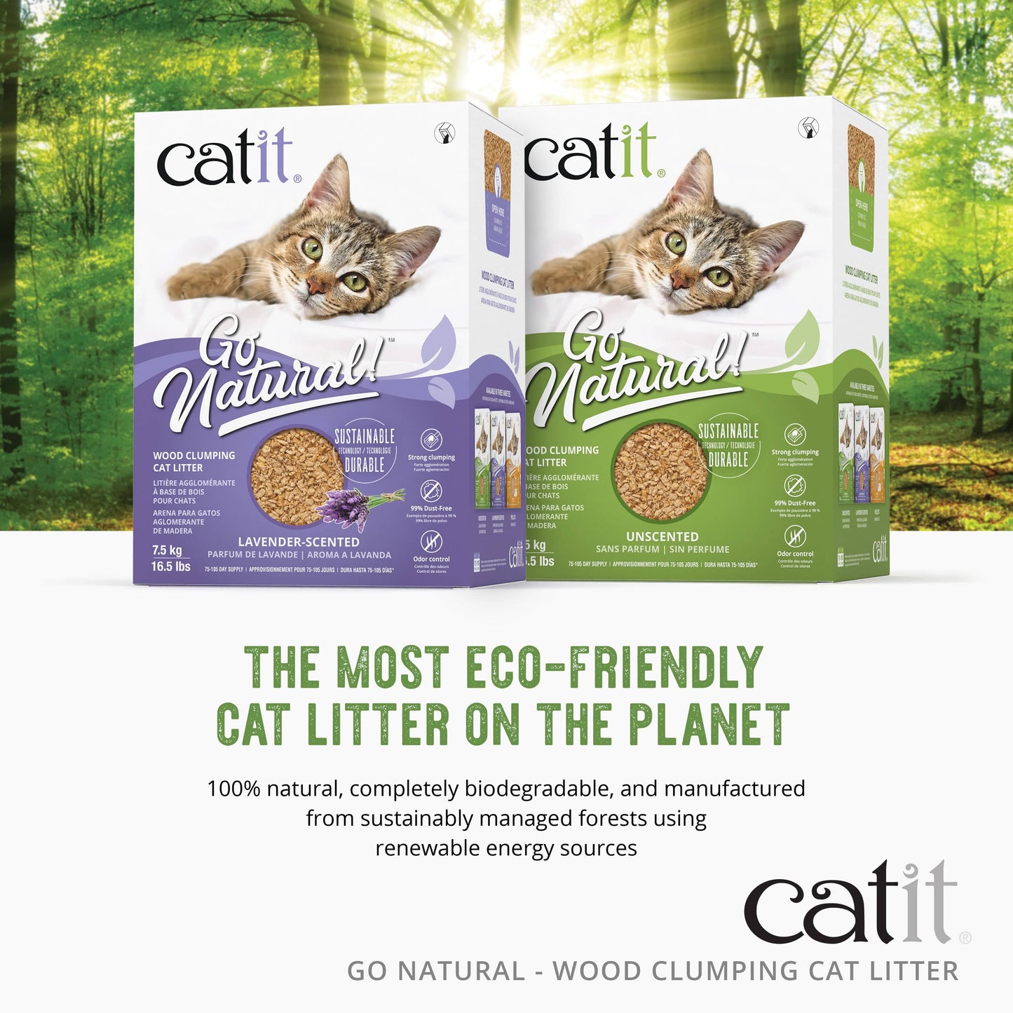 Go Natural Wood Clumping Cat Litter - 33 Lbs