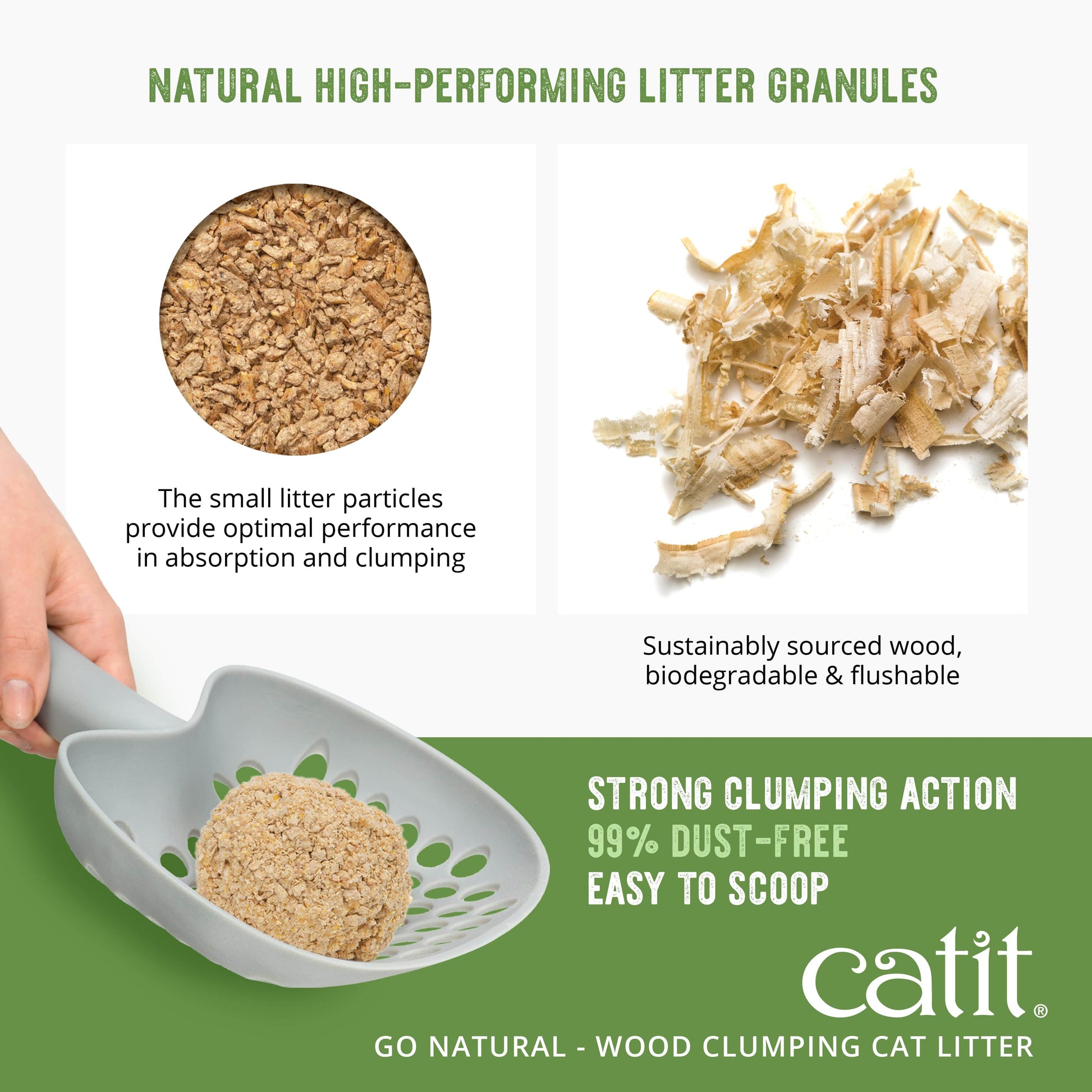 Catit Go Natural Wood Clumping Litter for Cats