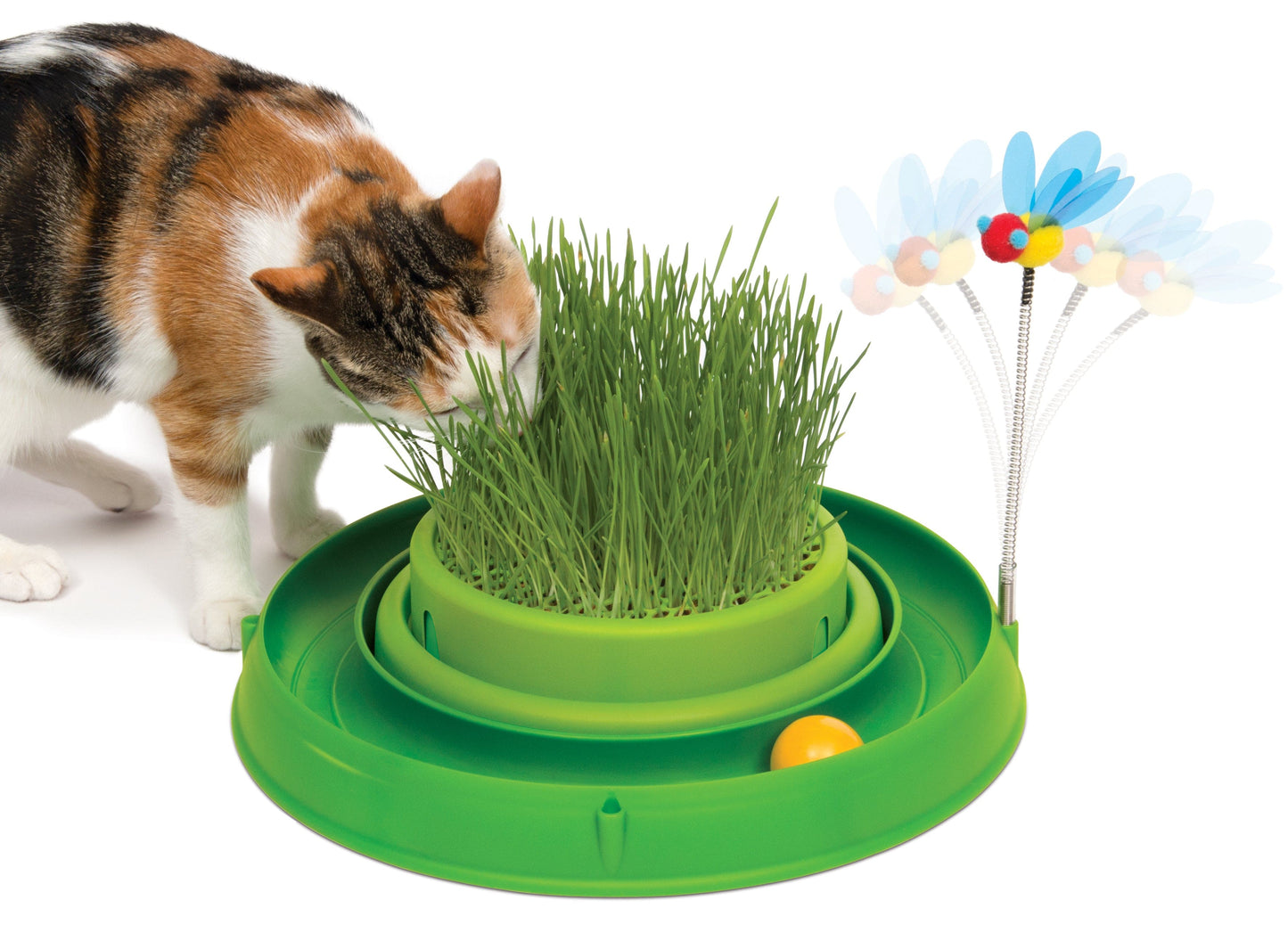 Catit Circuit Ball Toy with Grass Planter