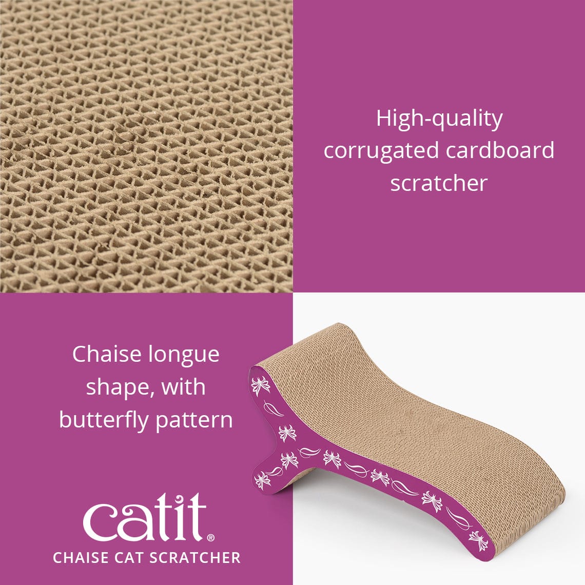 Catit Scratcher with Catnip – Butterfly Chaise