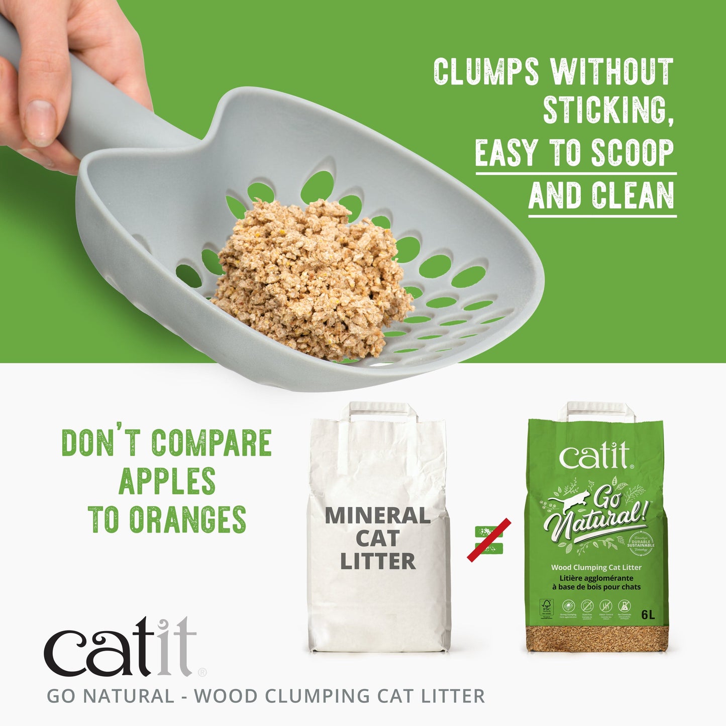 Catit Go Natural! Wood Clumping Cat Litter – 30L